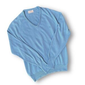 Vintage Christian Dior Light Blue V-Neck Sweater